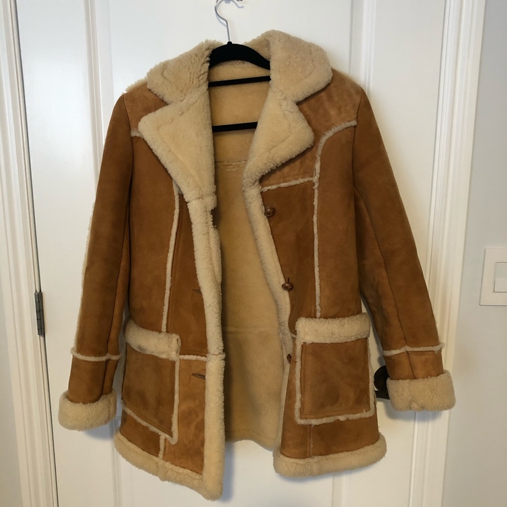 Vintage real shearling/sheepskin rancher coat